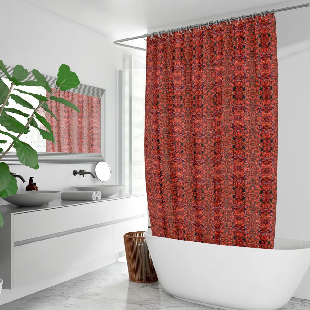 Emress red luxury shower curtain