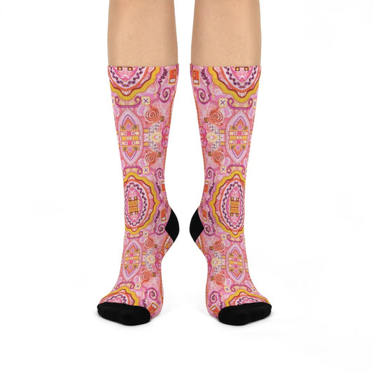 fun pink socks for women