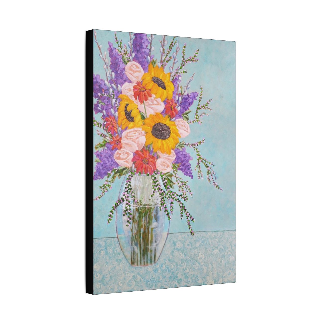 Floral bouquet painting of flower in a vase