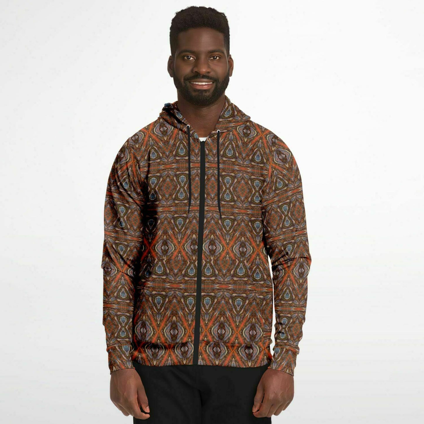 Mens brown hoodie with cool design
