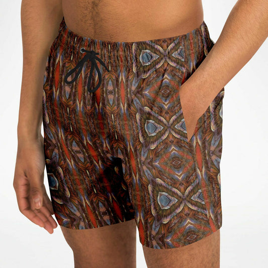 Mens swimming trunks in brown designer print