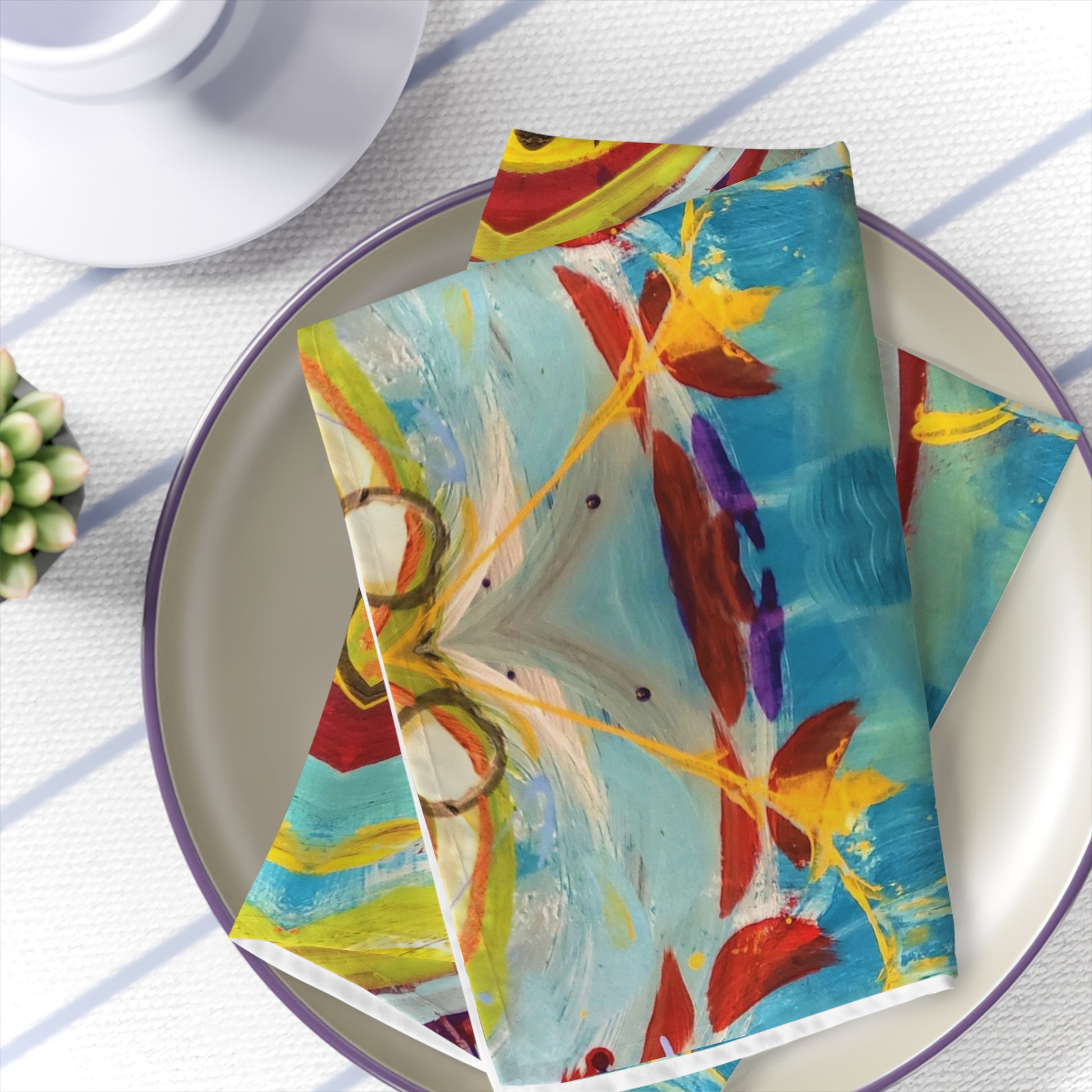 modern abstract cloth napkins