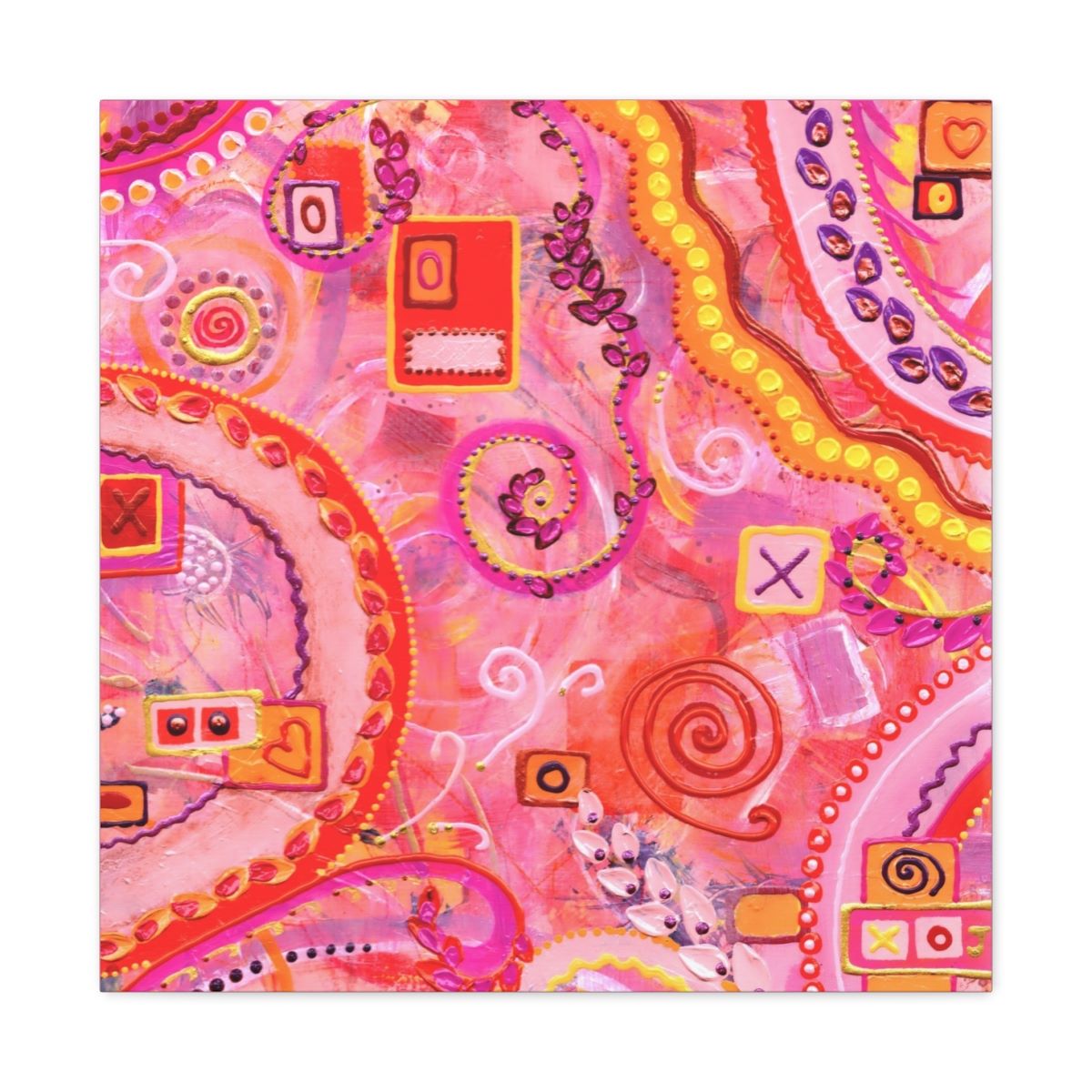 Pink abstract painting that can be ordered as a canvas print