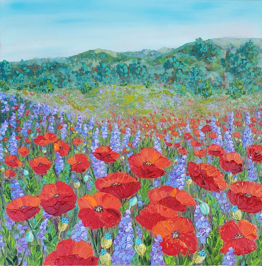 Red  Poppies Flower painting