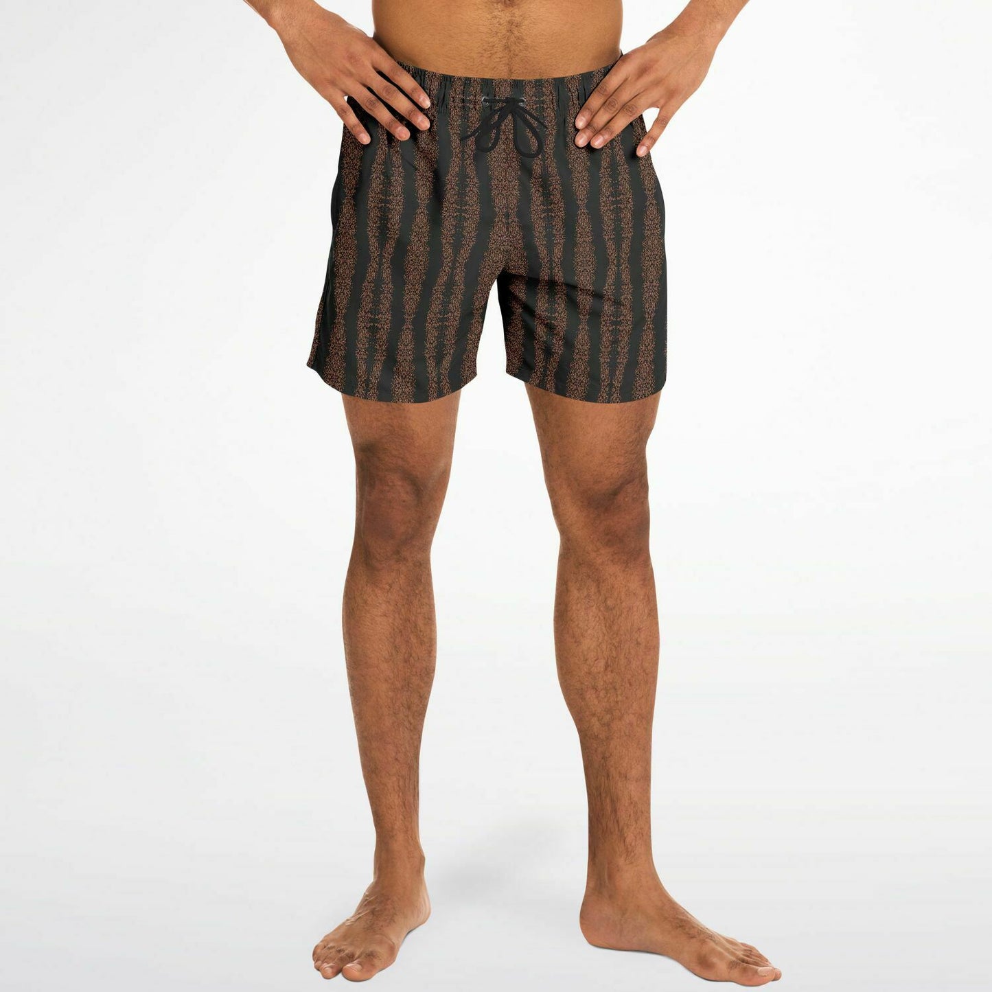 mens swim trunks in black pattern