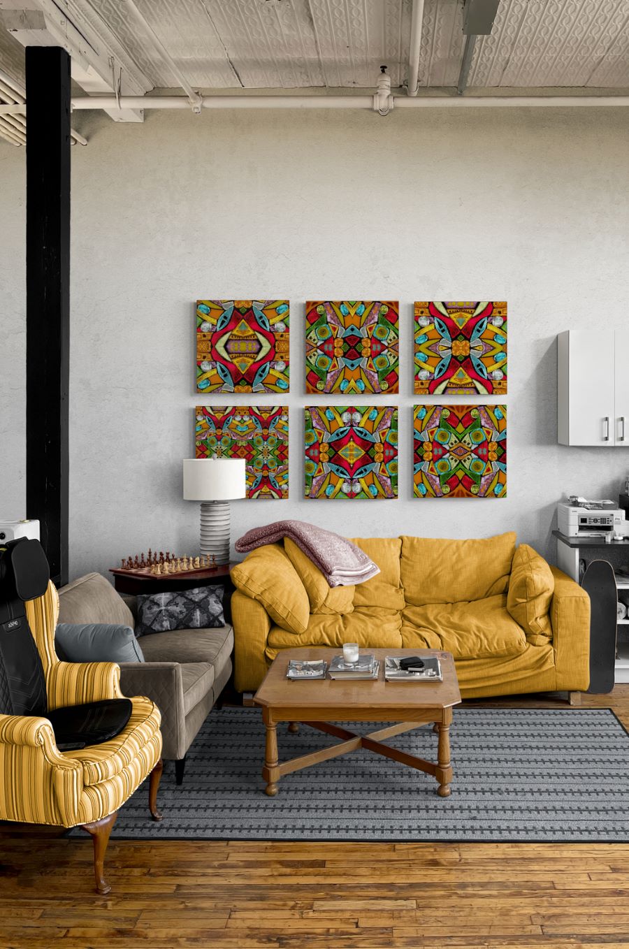 abstract canvas print collage wall art