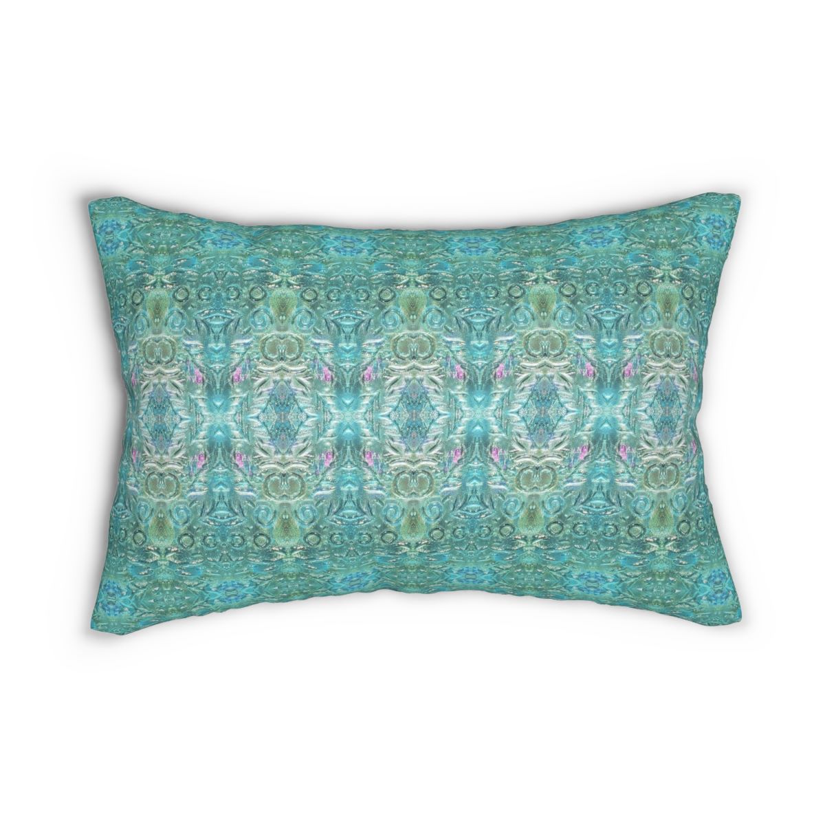 aqua blue lumbar pillow cover