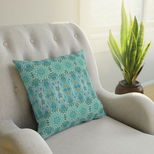 aqua teal throw pillow