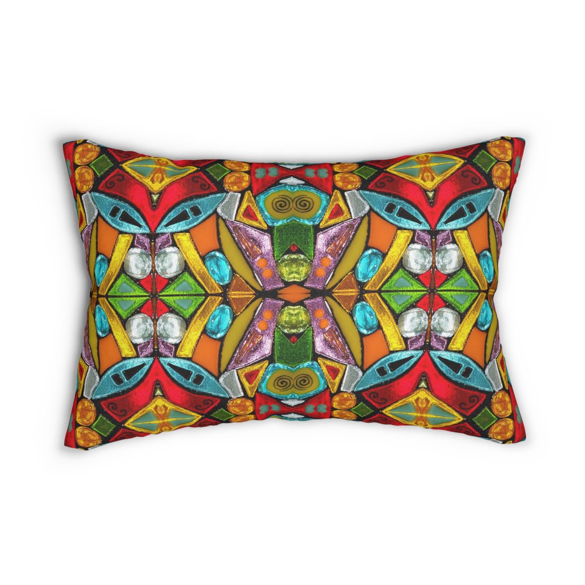 back pillow cover in colorful print