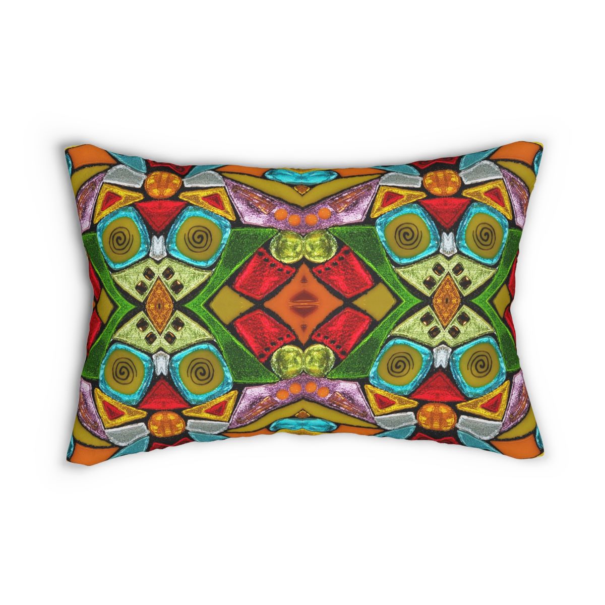 back support pillow cover with colorful print