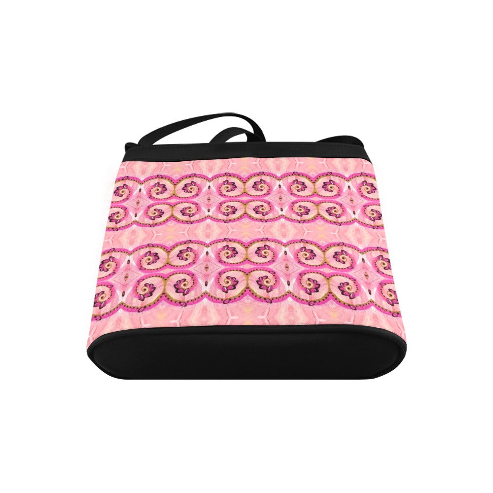 black and pink messenger bag crossbody purse