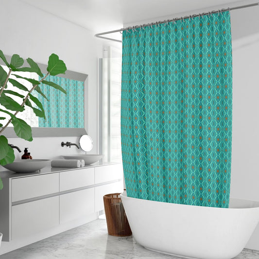 blue fabric cool design shower curtain