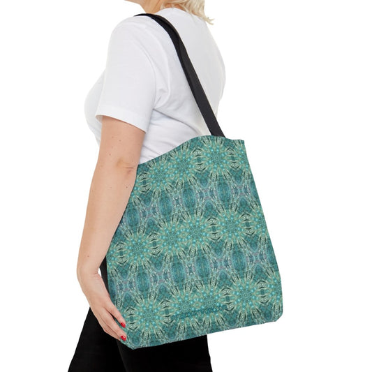 Blue tote bag called angelic vibes