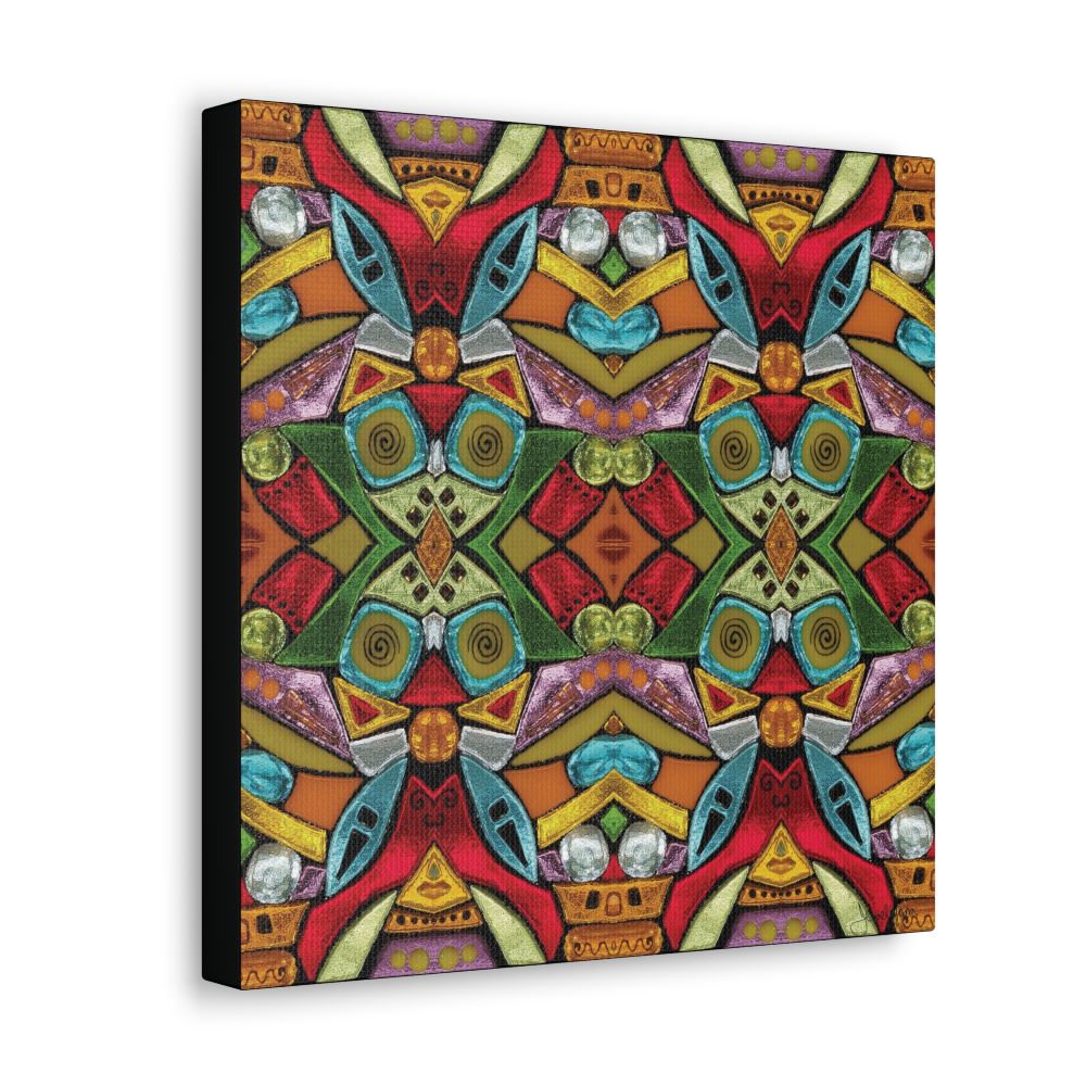 canvas gallery wrapped art print of an abstract colorful glass painting