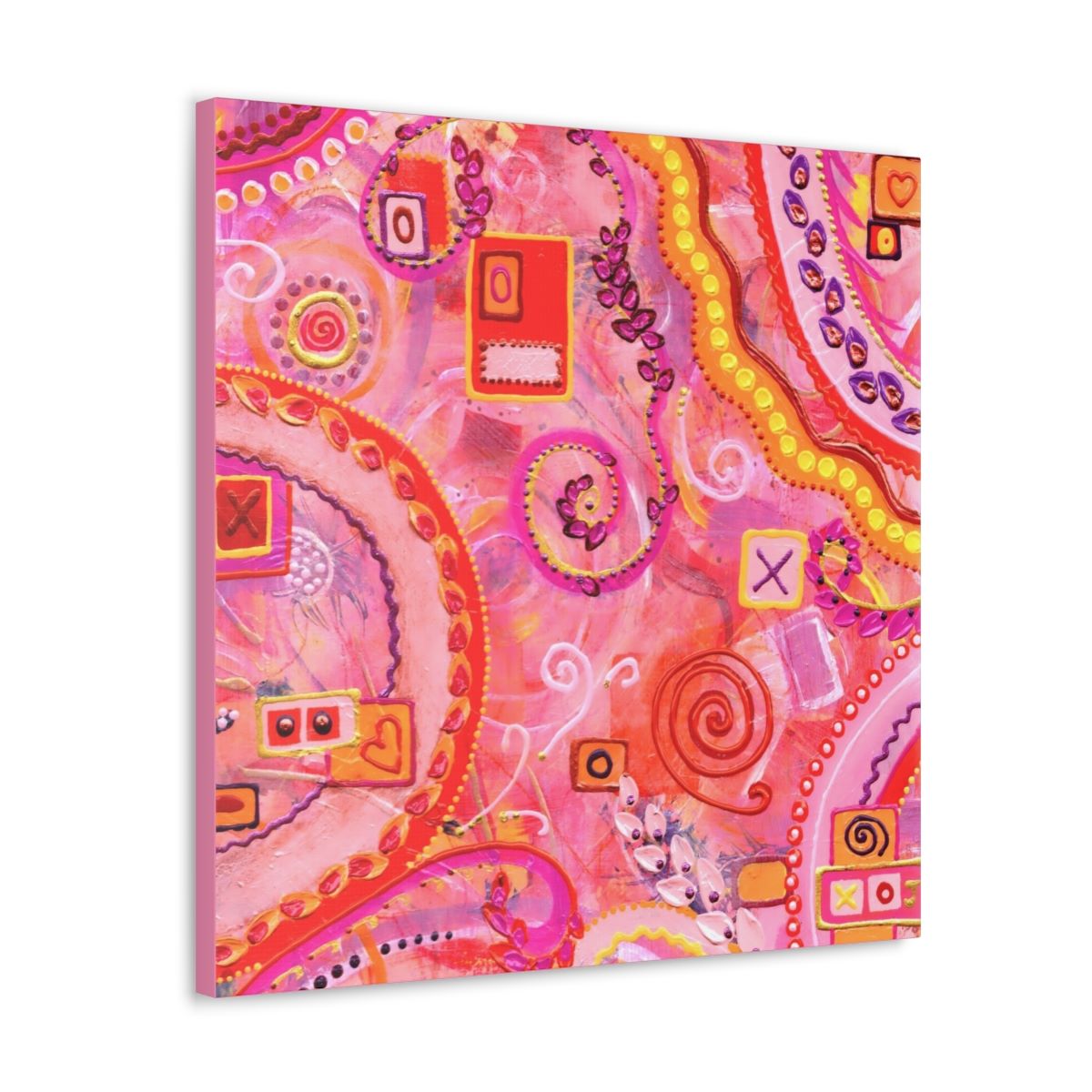 canvas print of a pink abstract painting