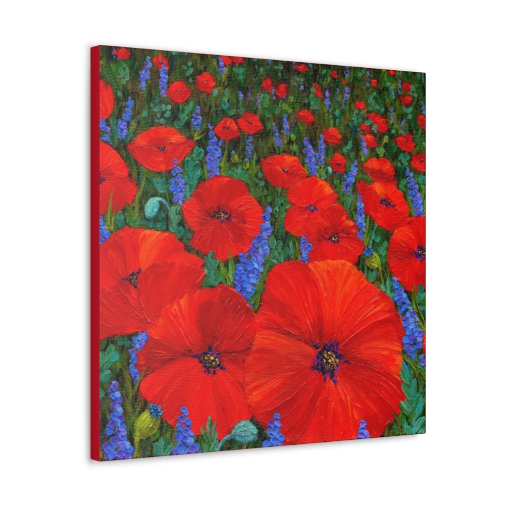 canvs wall art print. Red Poppy painting