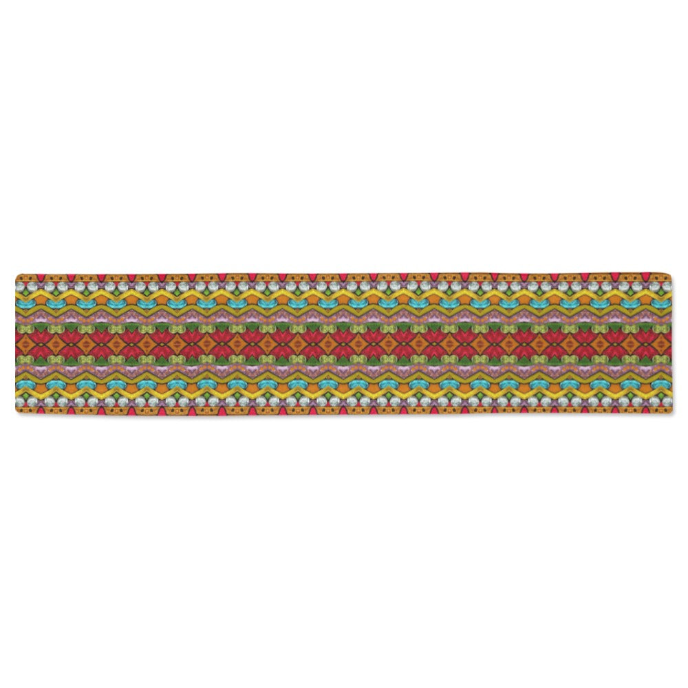 Colorful table runner called Abstraction