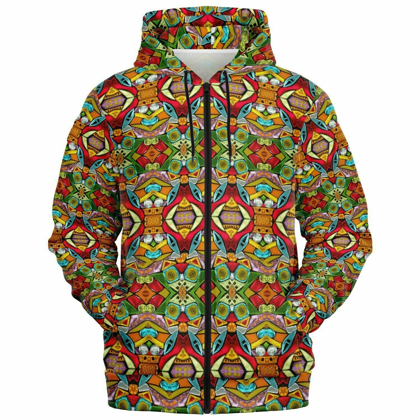cool colorful full zip hoodie
