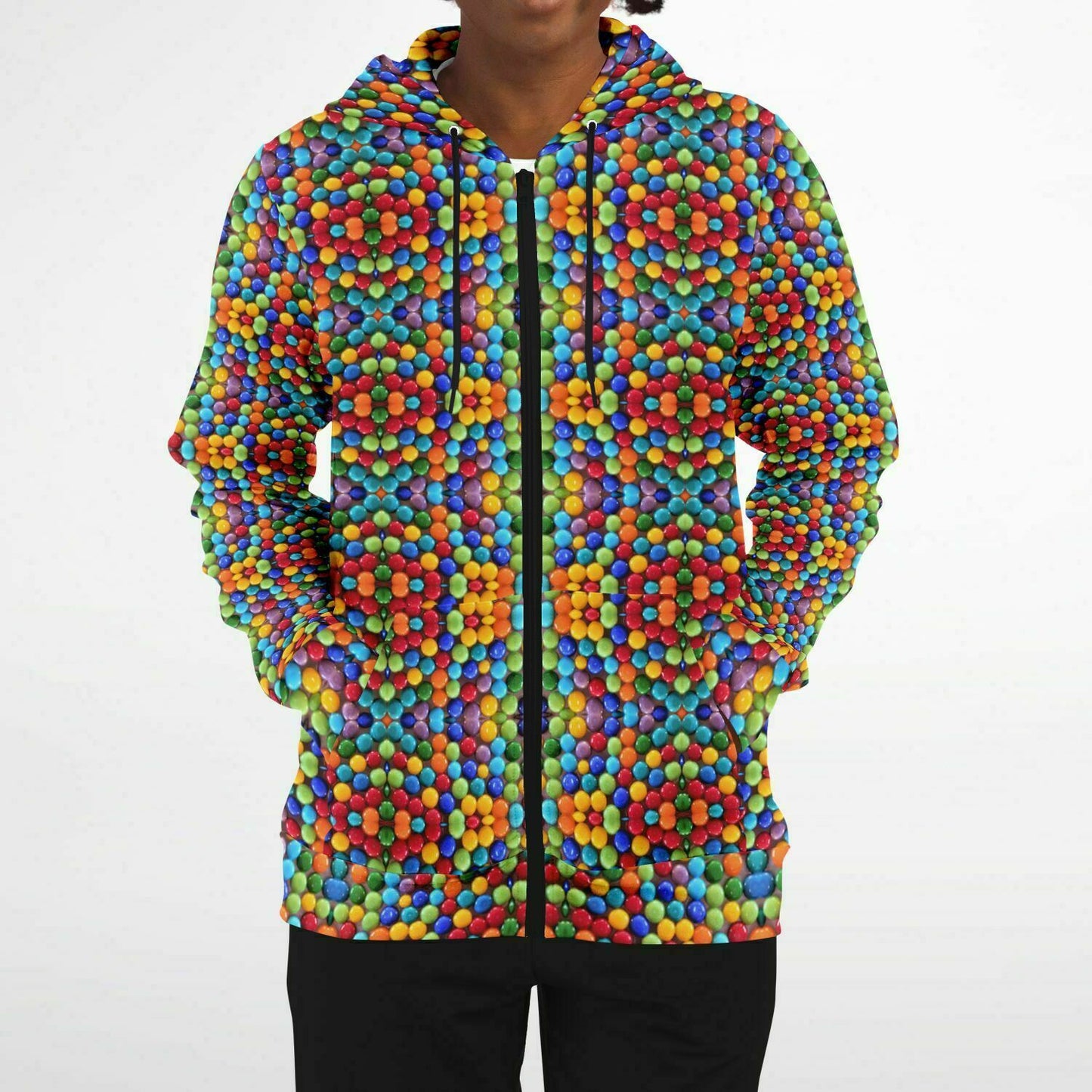 cool hoodie with rainbow colored print
