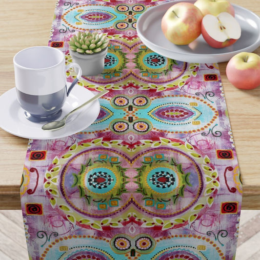 dining table runner with cheerful modern design