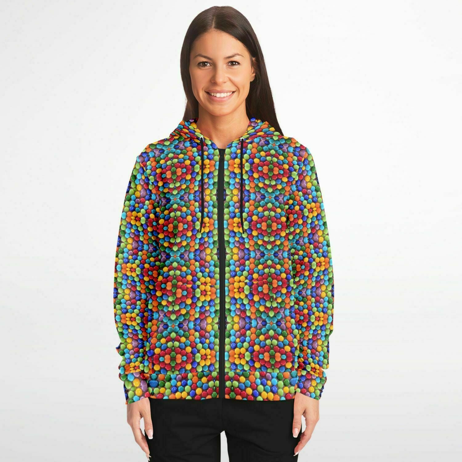 full zip rainbow hoodie
