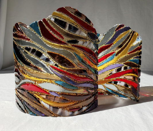 due sorellas - a pair of fused glass sconces