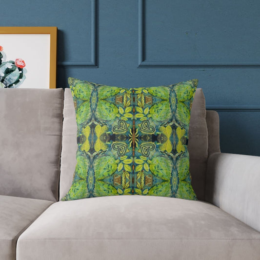 green blue patterned sofa pillow