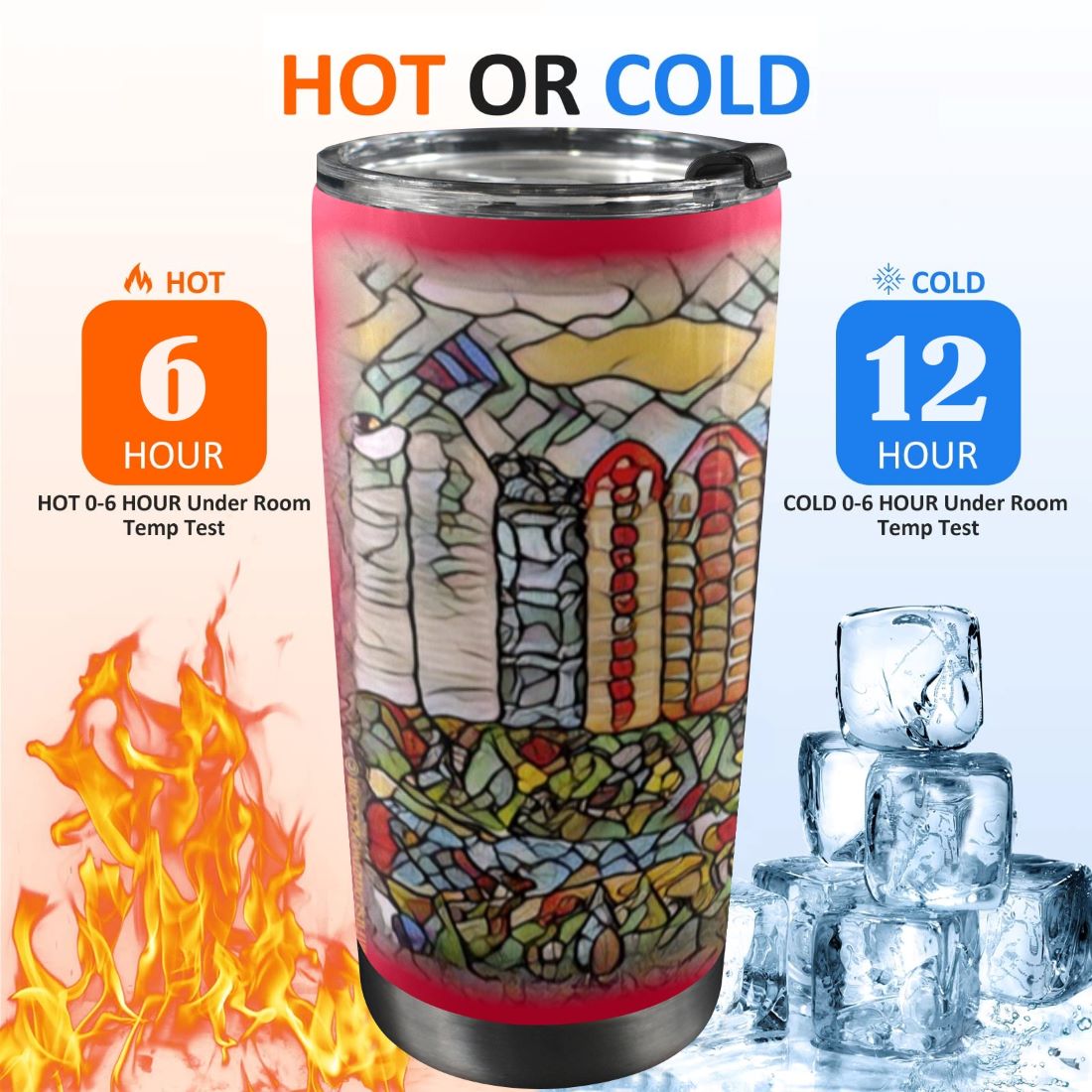 calgary art on a hot/cold tumbler