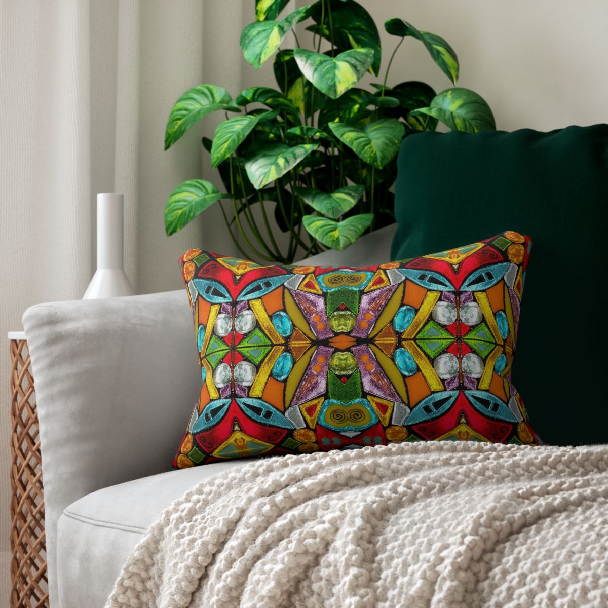 colorful lower back pillow