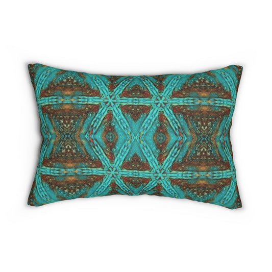 lumbar throw pillow cover brown and aqua