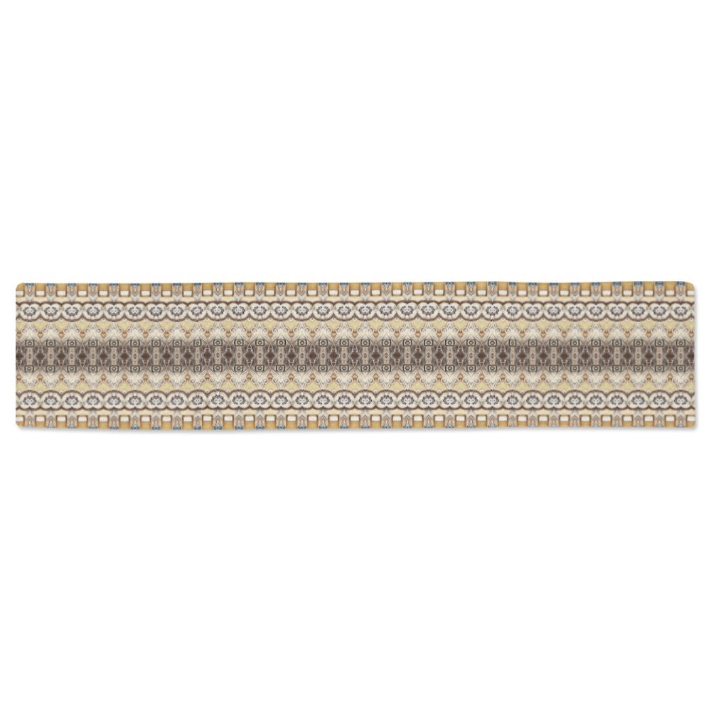 modern country french  chic designer table runner in cream