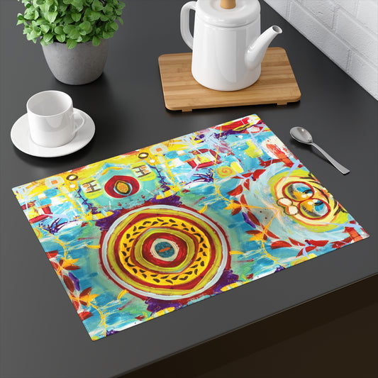 Place mat with artsy print
