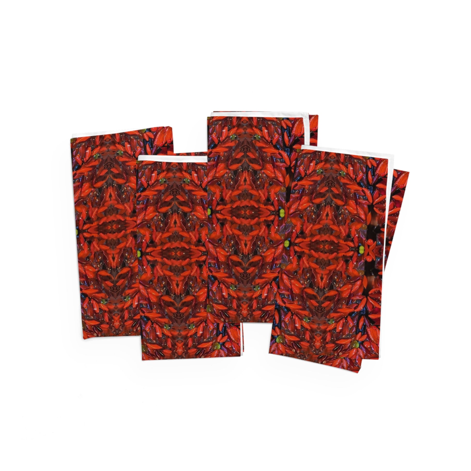 red cloth napkins set of 4