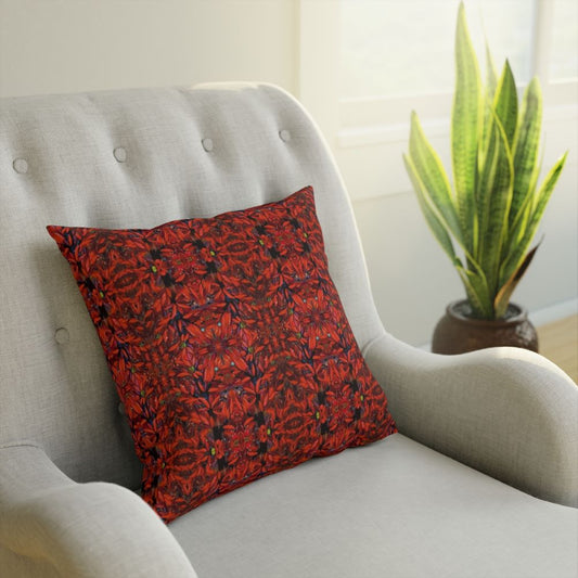 red accent decor pillow