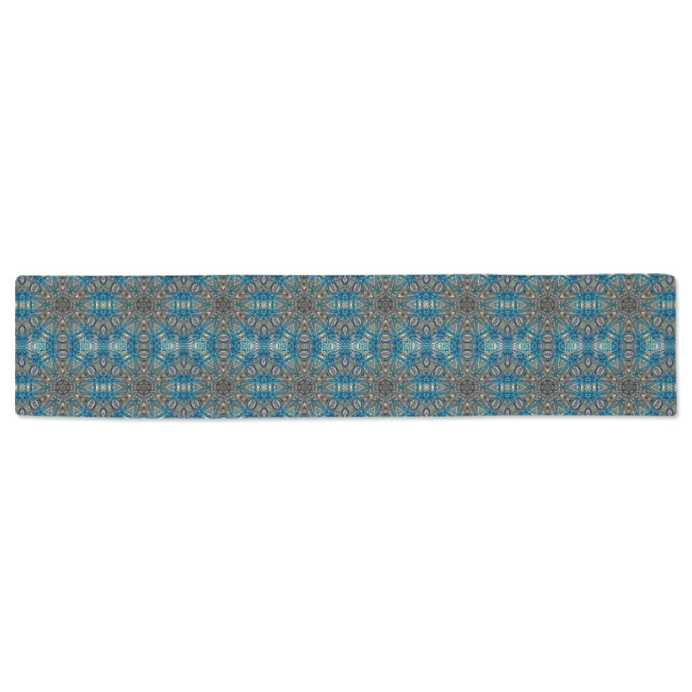 silver blue table runner for modern Christmas