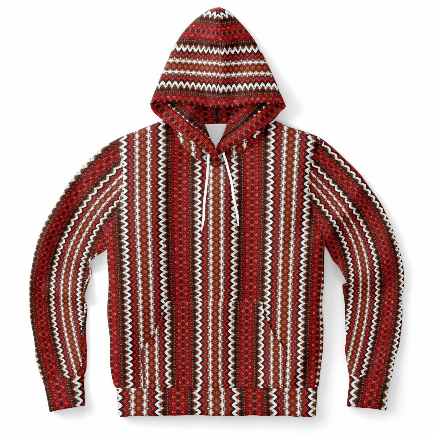 unisex hoodie with cool red and white design