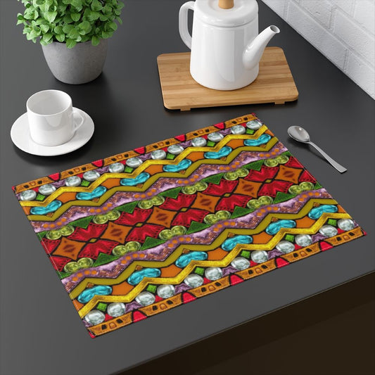 Abstraction - washable colorful fabric placemats