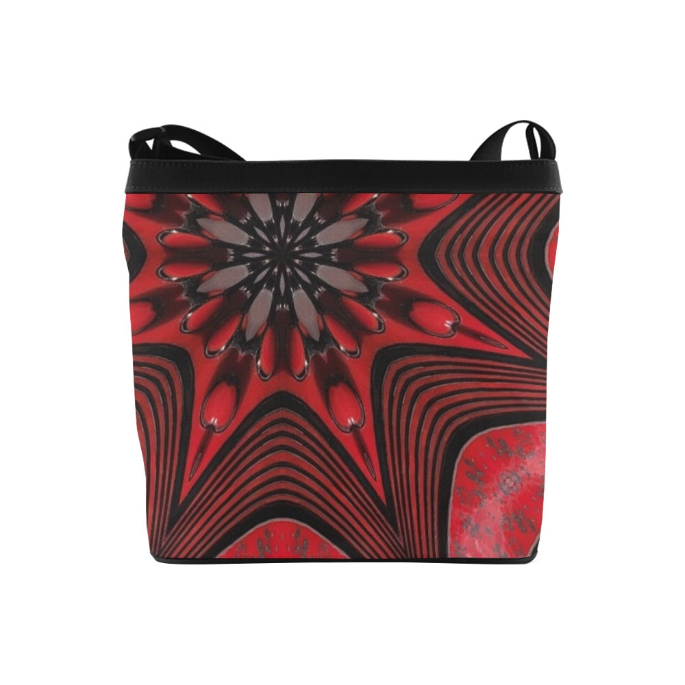 womens travvel purse in black and red