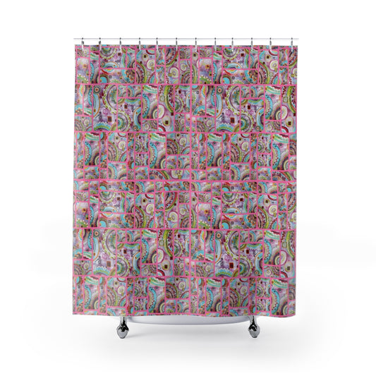 Pink Abstract shower curtain