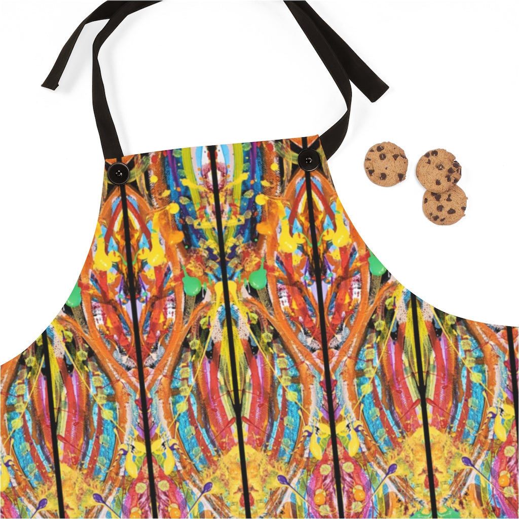 Apron with colorful abstract painting on it