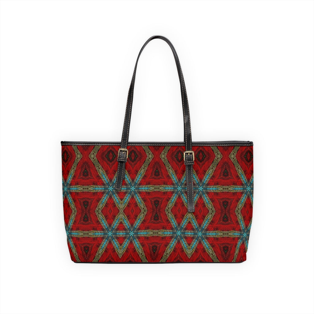 Front view of Aztec tartan Red Shoulder Bag Purse