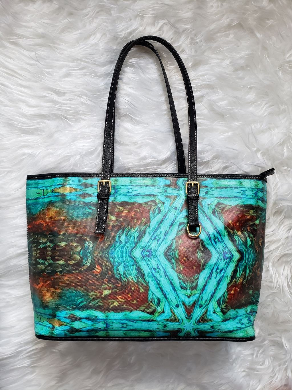 Gorgeous aqua amber purse