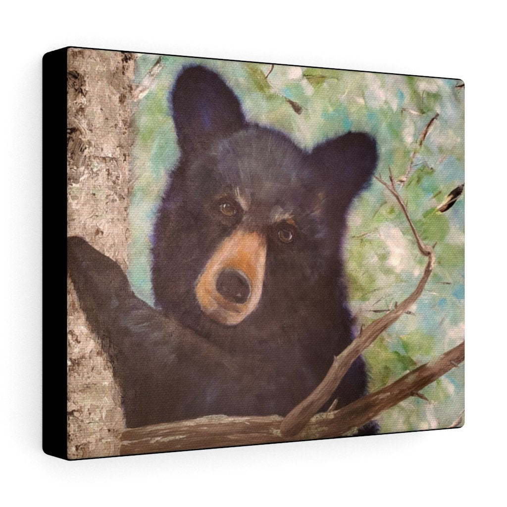 Gallery wrapped canvas painting of young black bear