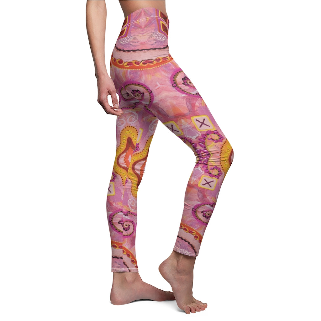 Pink Leggings  with fun pattern