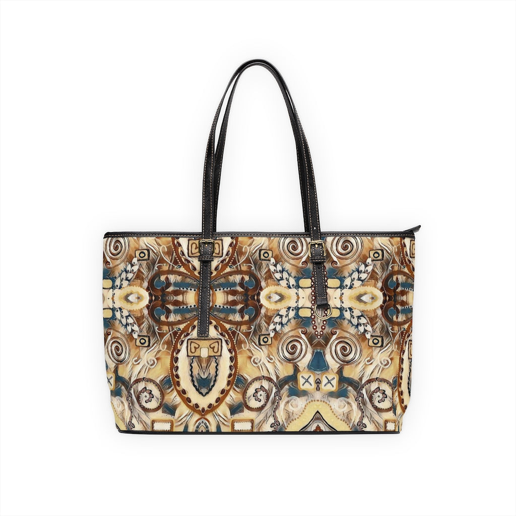 front view of designer bag showing pattern