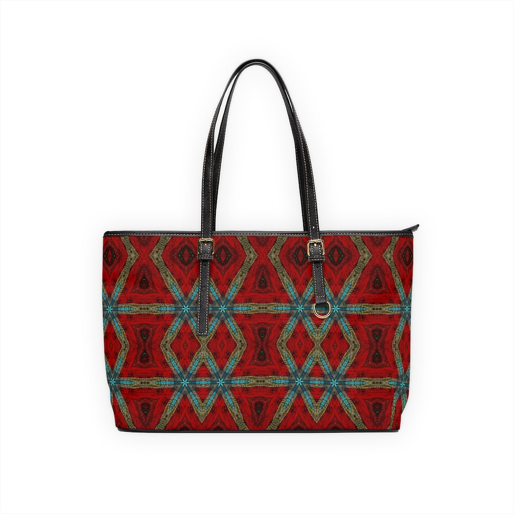 Back view or Red Aztec Tartan Shoulder bag for women