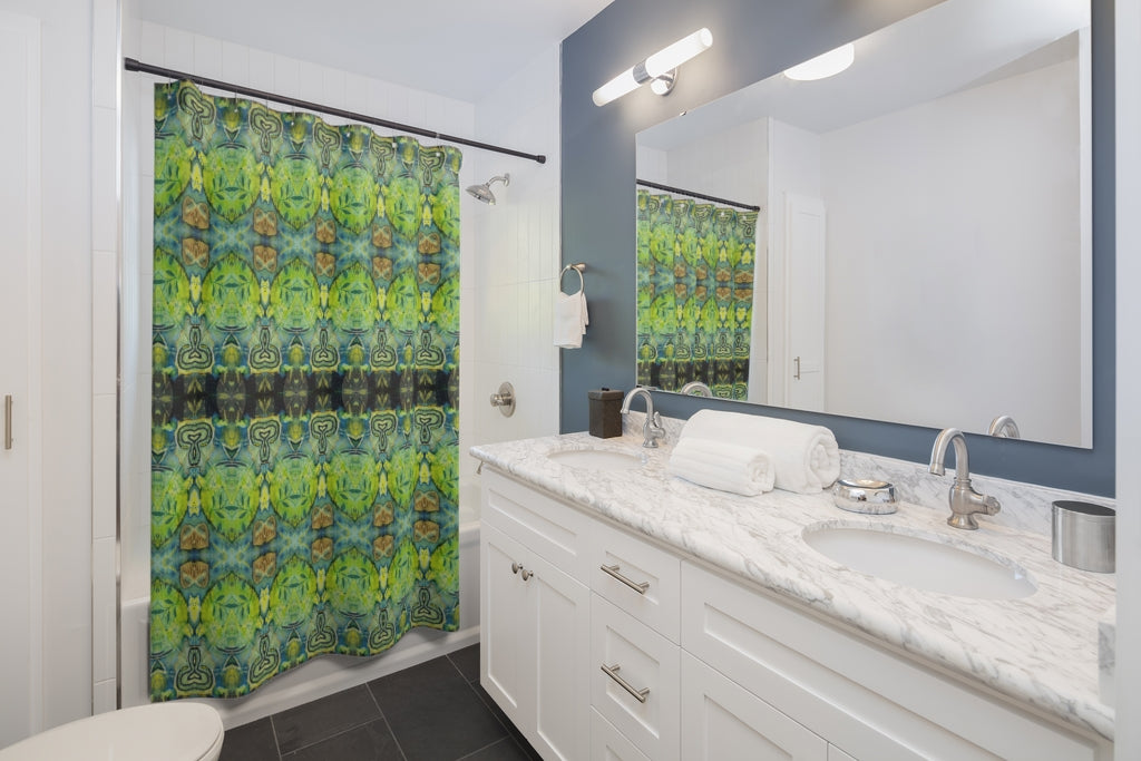home decor bathroom setting showing shower curtain