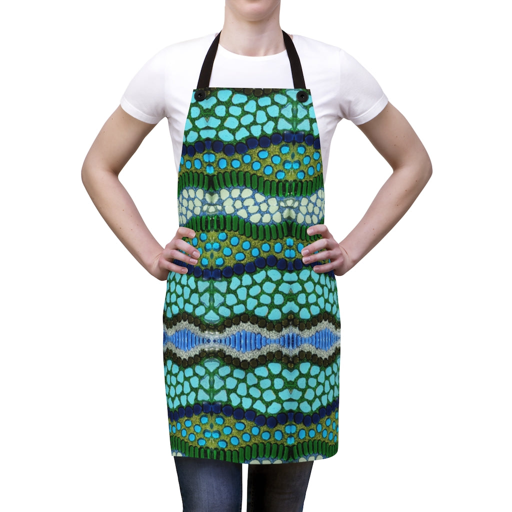 blue apron shown on a woman