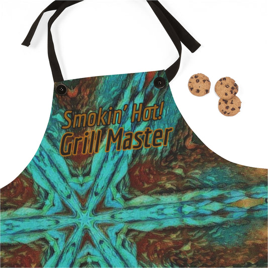 BBQ apron with Smokin Hot Grill Master saying