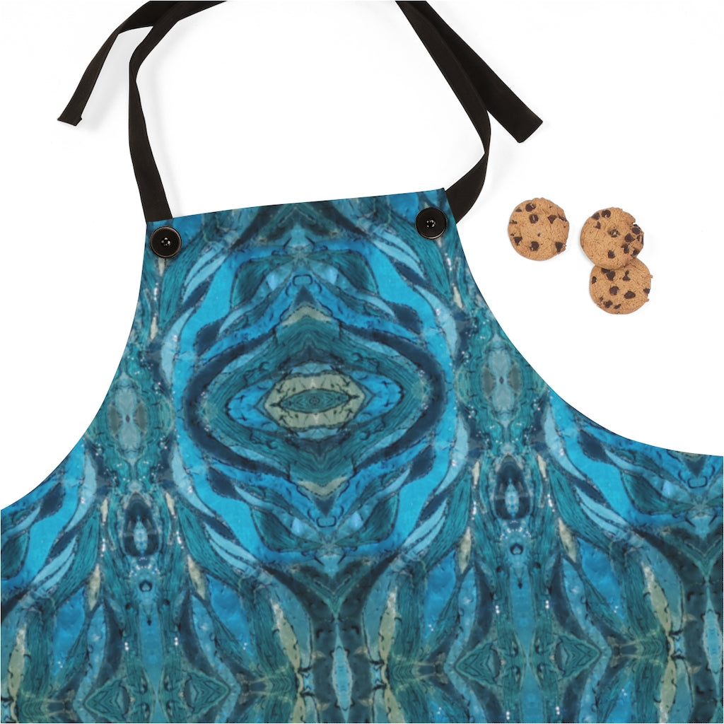 blue kitchen apron 